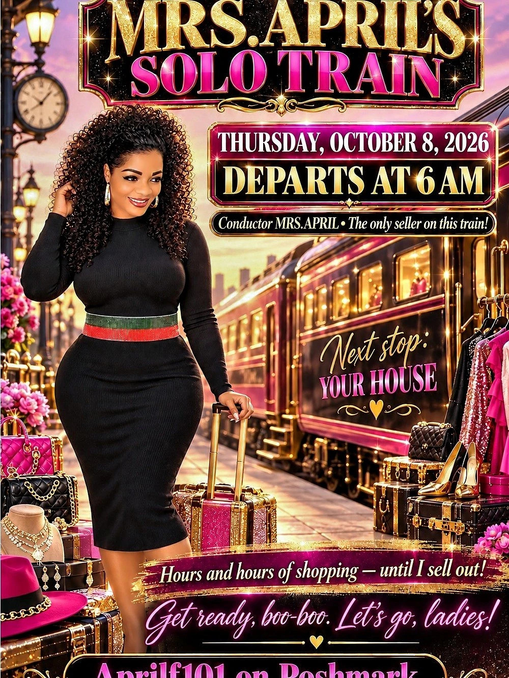 WELCOME TO MRS.APRIL SOLO TRAIN! SHOP UNTIL YOU DROP!